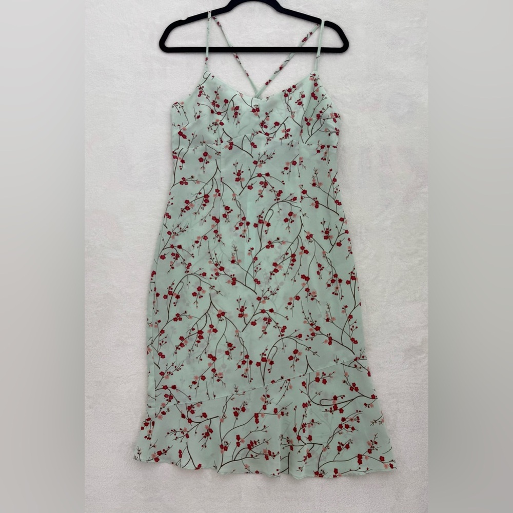 Vintage Express Dress Womens 9/10 Floral Cherry Blossom Y2K 90s Romantic Spring